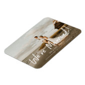 Foto Modern Wh Typografie Wedding Announcement Magneet (Linkerzijde)