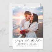 Foto Modern White Simple Save the Date Magnetische Uitnodiging (Voorkant)