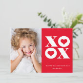 Foto Modern XOXO Valentijnsdag Feestdagenkaart (Staand voorkant)