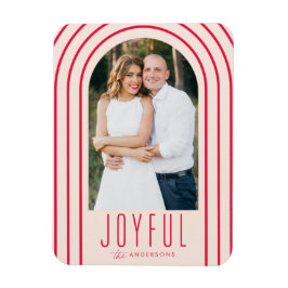 Foto Moderne Arch Blush & Red Holiday Magneet
