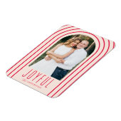 Foto Moderne Arch Blush & Red Holiday Magneet (Linkerzijde)