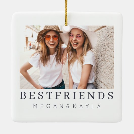 Foto Moderne beste vrienden BFF Keramisch Ornament (Achterkant)