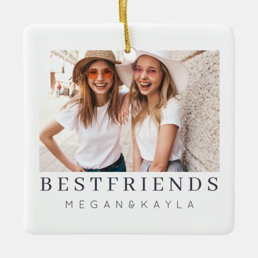 Foto Moderne beste vrienden BFF Keramisch Ornament (Voorkant)