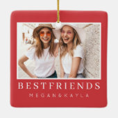 Foto Moderne beste vrienden BFF Keramisch Ornament (Achterkant)
