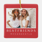 Foto Moderne beste vrienden BFF Keramisch Ornament (Voorkant)