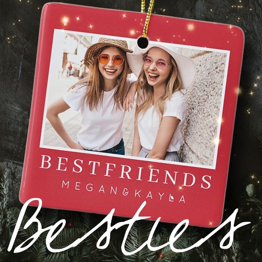 Foto Moderne beste vrienden BFF Keramisch Ornament
