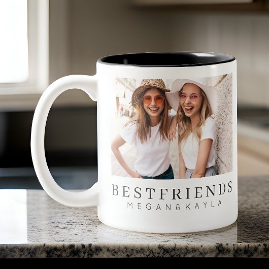 Foto Moderne beste vrienden BFF Tweekleurige Koffiemok