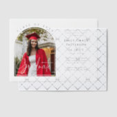 Foto Moderne Boog Afgewezen Script Afstudeerfeest Vellum Uitnodigingen (Offset (Uitnodiging))