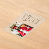 Foto Moderne Boog Afstudeer Script Afstudeerfeest Acryl Uitnodigingen (Laagn)