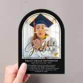 Foto Moderne Boog Script Afstudeer Uitnodiging (Insitu (Draagbaar))