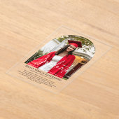 Foto Moderne Boog Script Afstudeeraankondiging Acryl Uitnodigingen (Laagn)