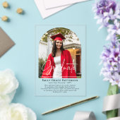 Foto Moderne Boog Script Afstudeeraankondiging Acryl Uitnodigingen (Insitu (Huwelijk))