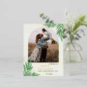 Foto Moderne botanische Arch Greenery Folie Feestdagen Briefkaart (Staand Voorkant)