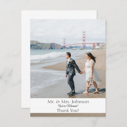 Foto Moderne bruiloft dank u kaart - onderste bar (Voorkant / Achterkant)