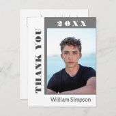 FOTO Moderne Eenvoudig Afstuderen Dank u dat u aan Aankondigingskaart (Voorkant / Achterkant)