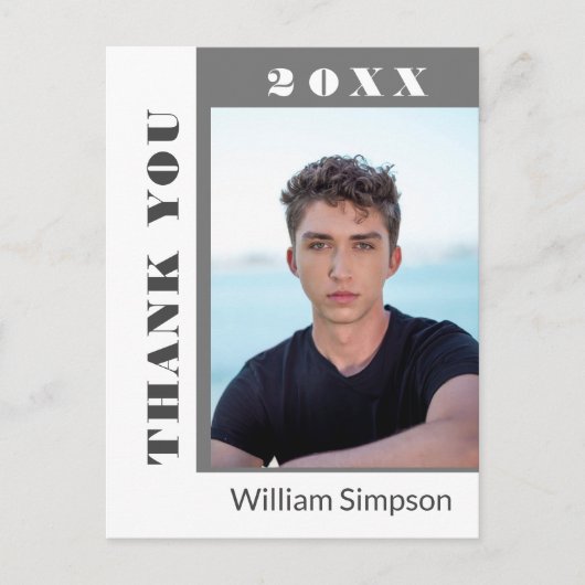 FOTO Moderne Eenvoudig Afstuderen Dank u dat u aan Aankondigingskaart (Voorkant)