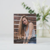 FOTO Moderne eenvoudige elegante Afstuderen Dank u Briefkaart (Staand voorkant)