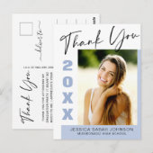 FOTO Moderne eenvoudige elegante Afstuderen Dank u Briefkaart (Voorkant / Achterkant)