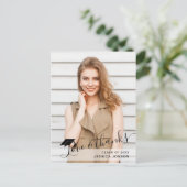 FOTO Moderne eenvoudige elegante Afstuderen Dank u Briefkaart (Staand voorkant)