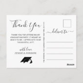 FOTO Moderne eenvoudige elegante Afstuderen Dank u Briefkaart (Achterkant)