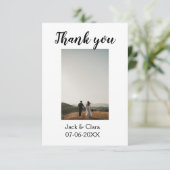 Foto moderne elegante eenvoudige bruiloft bedankt  (Staand voorkant)