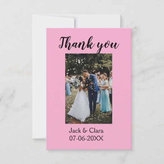 Foto moderne elegante eenvoudige bruiloft bedankt  (Voorkant)