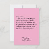 Foto moderne elegante eenvoudige bruiloft bedankt  (Achterkant)