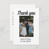 Foto moderne elegante eenvoudige bruiloft bedankt  (Voorkant / Achterkant)