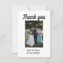 Foto moderne elegante eenvoudige bruiloft bedankt 