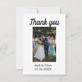 Foto moderne elegante eenvoudige bruiloft bedankt 