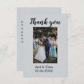 Foto moderne elegante eenvoudige bruiloft bedankt  (Voorkant / Achterkant)