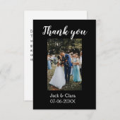 Foto moderne elegante eenvoudige bruiloft bedankt  (Voorkant / Achterkant)