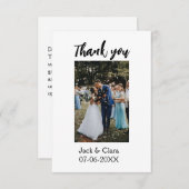 Foto moderne elegante eenvoudige bruiloft bedankt (Voorkant / Achterkant)