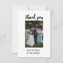 Foto moderne elegante eenvoudige bruiloft bedankt 