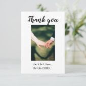 Foto moderne elegante eenvoudige bruiloft bedankt (Staand voorkant)