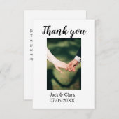 Foto moderne elegante eenvoudige bruiloft bedankt (Voorkant / Achterkant)