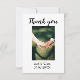 Foto moderne elegante eenvoudige bruiloft bedankt 