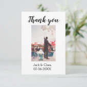 Foto moderne elegante eenvoudige bruiloft bedankt  (Staand voorkant)