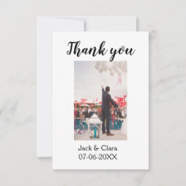 Foto moderne elegante eenvoudige bruiloft bedankt 