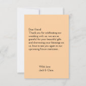 Foto moderne elegante eenvoudige bruiloft dank je  bedankkaart (Achterkant)