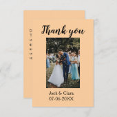 Foto moderne elegante eenvoudige bruiloft dank je  bedankkaart (Voorkant / Achterkant)