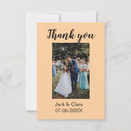 Foto moderne elegante eenvoudige bruiloft dank je  bedankkaart