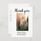 Foto moderne elegante eenvoudige bruiloft dank je  bedankkaart (Voorkant / Achterkant)