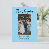 Foto moderne elegante eenvoudige bruiloft dank u bedankkaart (Staand voorkant)