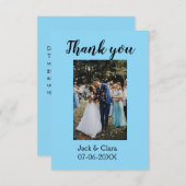 Foto moderne elegante eenvoudige bruiloft dank u bedankkaart (Voorkant / Achterkant)