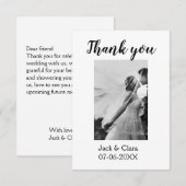 Foto moderne elegante eenvoudige bruiloft dank u bedankkaart (Voorkant / Achterkant)