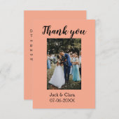 Foto moderne elegante eenvoudige bruiloft dank u bedankkaart (Voorkant / Achterkant)