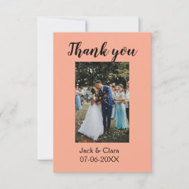 Foto moderne elegante eenvoudige bruiloft dank u bedankkaart