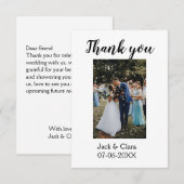 Foto moderne elegante eenvoudige bruiloft dank u bedankkaart (Voorkant / Achterkant)