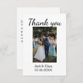 Foto moderne elegante eenvoudige bruiloft dank u bedankkaart (Voorkant / Achterkant)